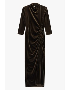 Robe longue drapée à manches trois quarts Dixie 2