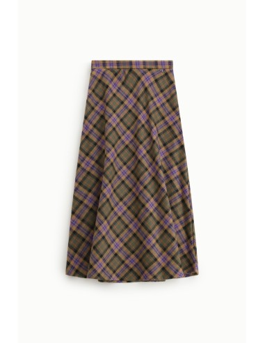 Jupe midi évasée à motif écossais Dixie
