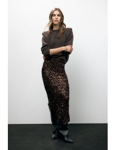 Jupe asymétrique à paillettes, coupe géométrique Dixie