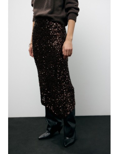 Jupe asymétrique à paillettes, coupe géométrique Dixie