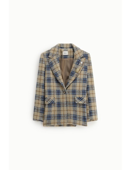 Blazer à carreaux avec revers et boutons Dixie