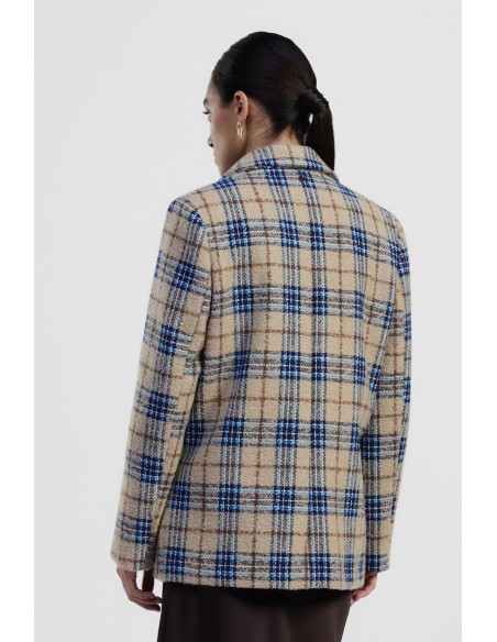 Blazer à carreaux avec revers et boutons Dixie