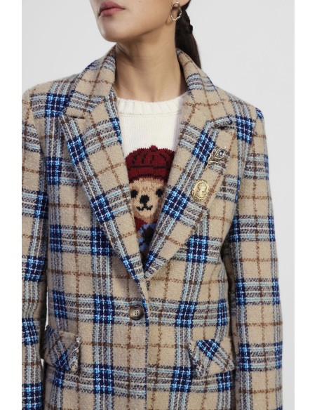 Geruite blazer met revers en knopen Dixie