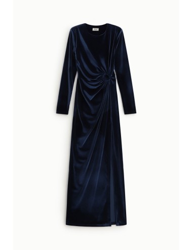 Robe longue drapée avec découpes et fente Dixie