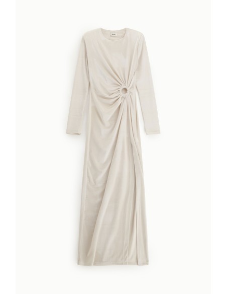 Robe longue drapée avec découpes et fente Dixie