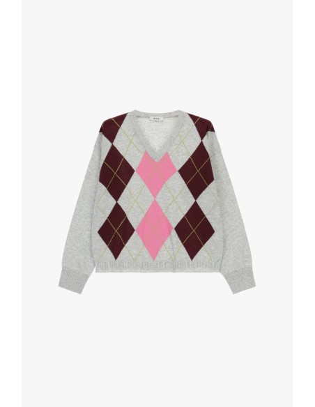 Pull à col rond à motif losanges argyle Dixie