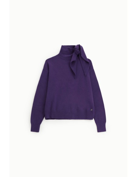 Pull à col roulé avec nœud latéral Dixie
