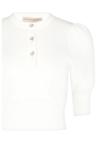 Pull court avec boutons bijoux Rinascimento