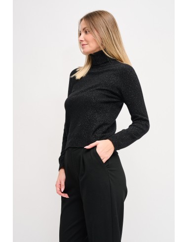 Maryley - Tricot à col montant en Lurex