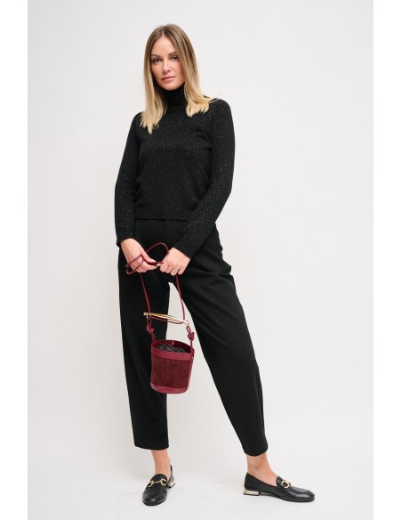 Maryley - Tricot à col montant en Lurex