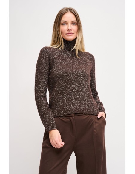 Maryley - Tricot à col montant en Lurex