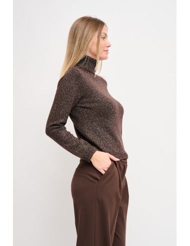 Maryley - Tricot à col montant en Lurex