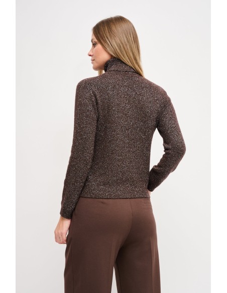 Maryley - Tricot à col montant en Lurex