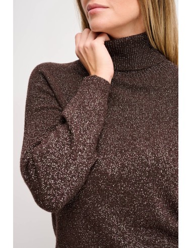 Maryley - Tricot à col montant en Lurex
