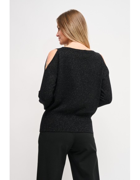 Lurex trui met cut-out Maryley
