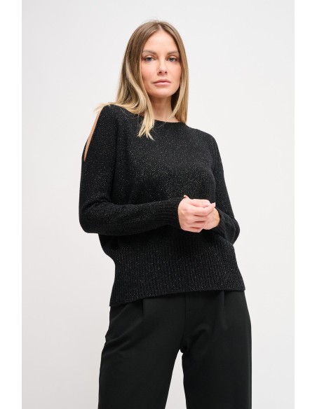 Lurex trui met cut-out Maryley