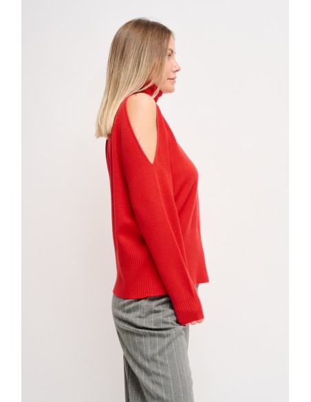Trui met hoge kraag en cut-outdetails Maryley