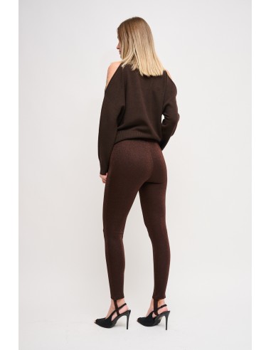 Pantalon en lurex avec guêtres Maryley