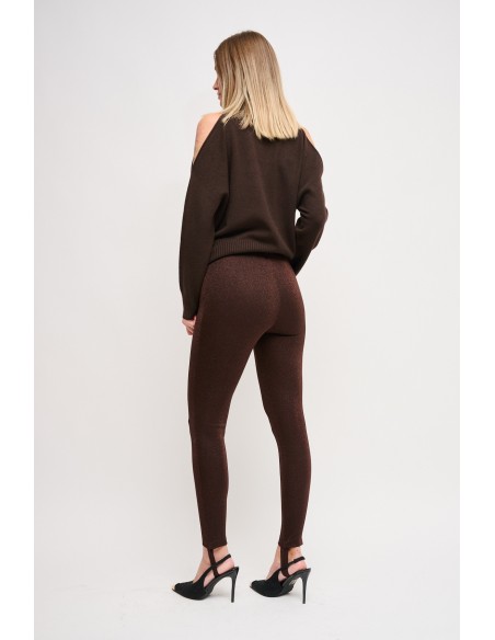Pantalon en lurex avec guêtres Maryley