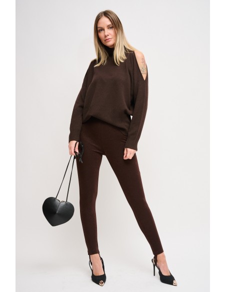 Pantalon en lurex avec guêtres Maryley