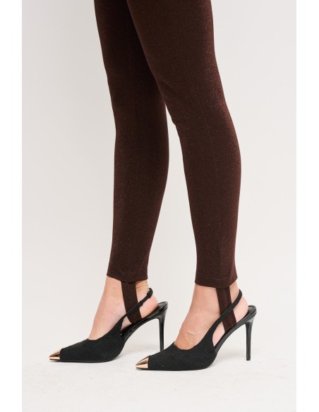 Pantalon en lurex avec guêtres Maryley