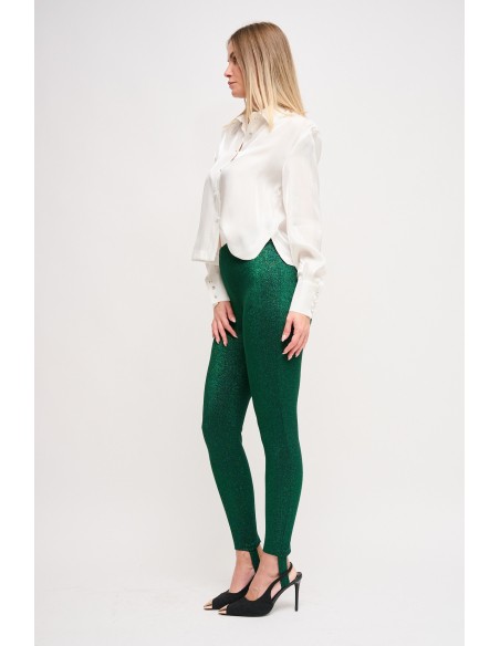 Pantalon en lurex avec guêtres Maryley