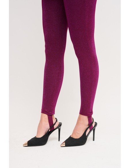 Pantalon en lurex avec guêtres Maryley