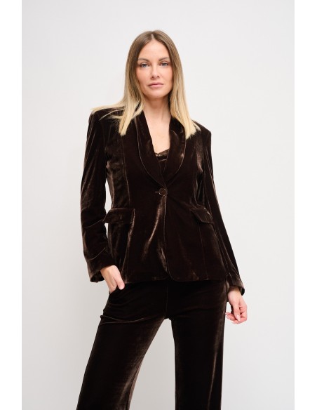 Maryley Velvet One-breasted Jacket