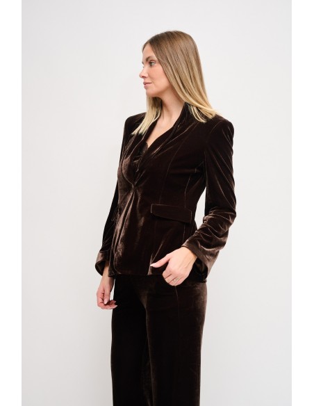 Maryley Velvet One-breasted Jacket