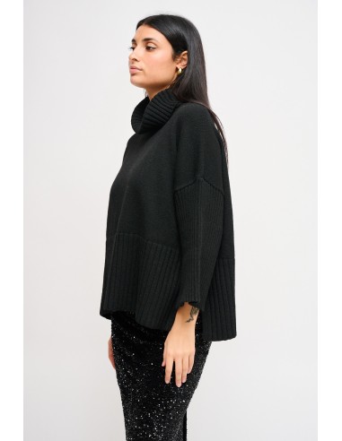 Maryley Col roulé oversize à manches 3/4