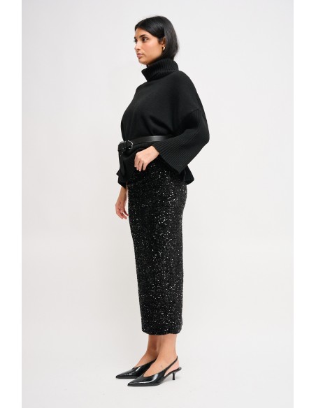Jupe midi à paillettes Maryley