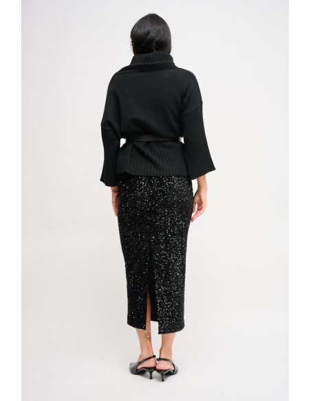 Jupe midi à paillettes Maryley