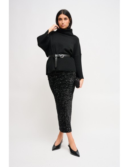 Jupe midi à paillettes Maryley