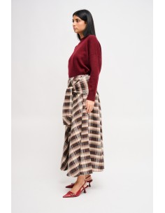 Geruite rok met knoop en mouweneffect Maryley 2