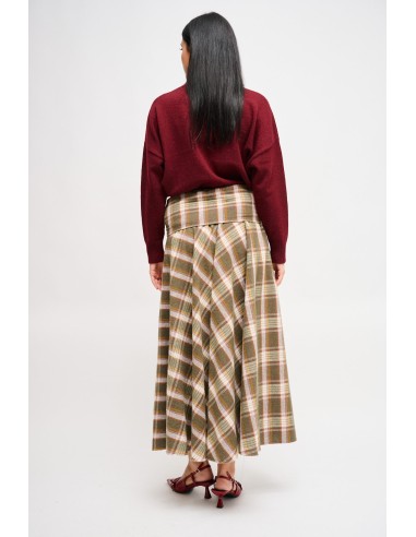 Geruite rok met knoop en mouweneffect Maryley
