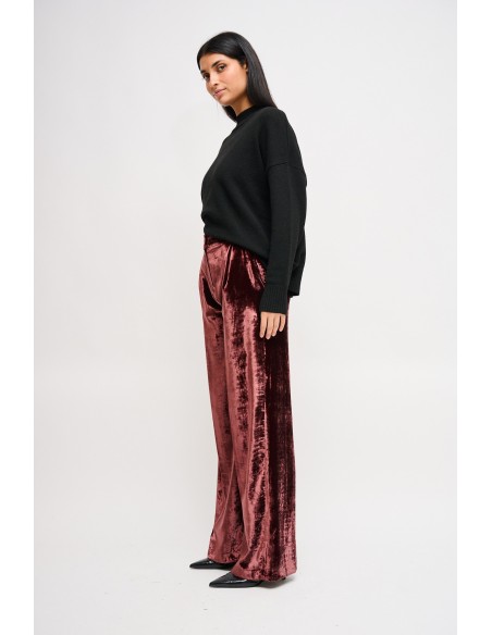 Maryley Palazzo-broek van glad fluweel