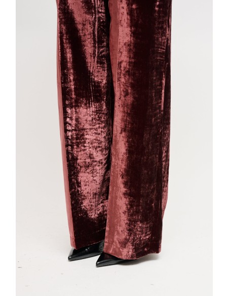 Pantalon palazzo en velours lisse Maryley