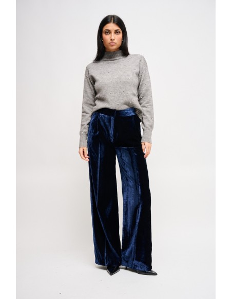 Maryley Palazzo-broek van glad fluweel