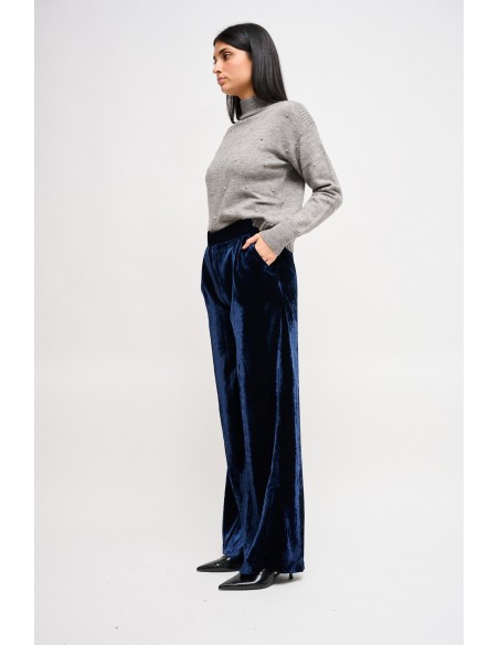 Maryley Palazzo-broek van glad fluweel