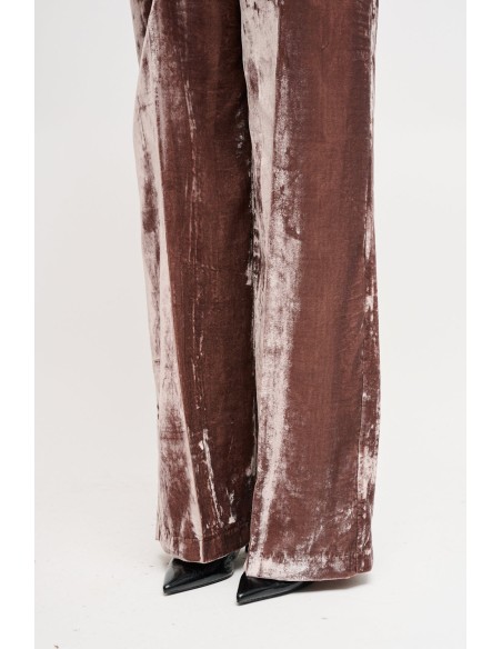 Pantalon palazzo en velours lisse Maryley