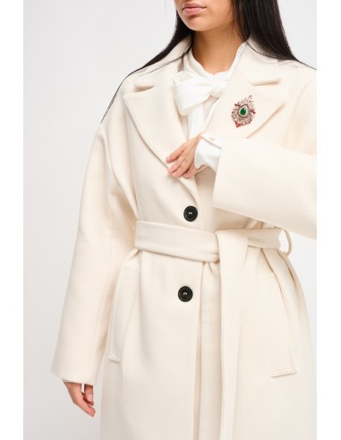 Manteau avec ceinture et épingle à bijoux Maryley