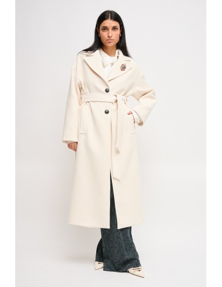 Manteau avec ceinture et épingle à bijoux Maryley