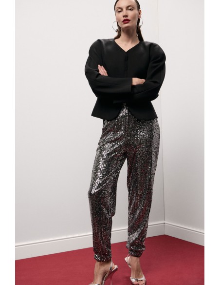 Pantalon de jogging à paillettes et bas de jambe élastiqué Dixie