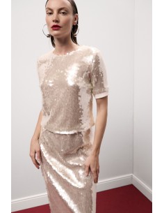 T-shirt à manches courtes avec paillettes Lucide Dixie