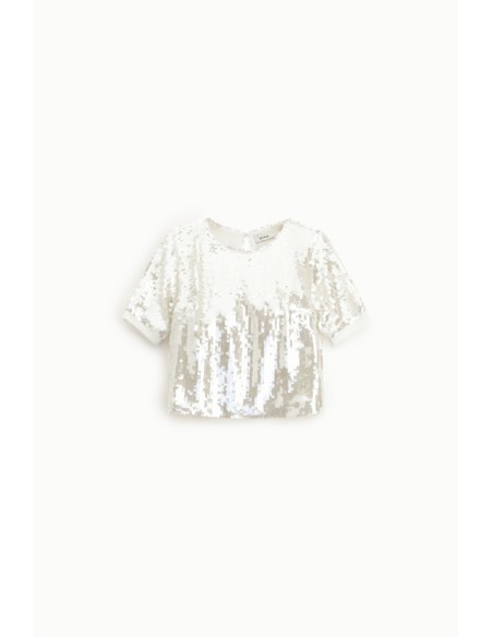 T-shirt à manches courtes avec paillettes Lucide Dixie