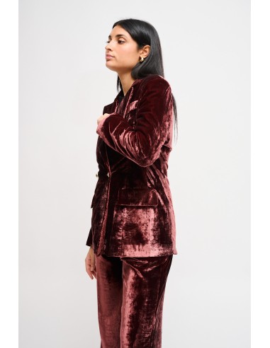 Maryley - Veste en velours lisse à double boutonnage