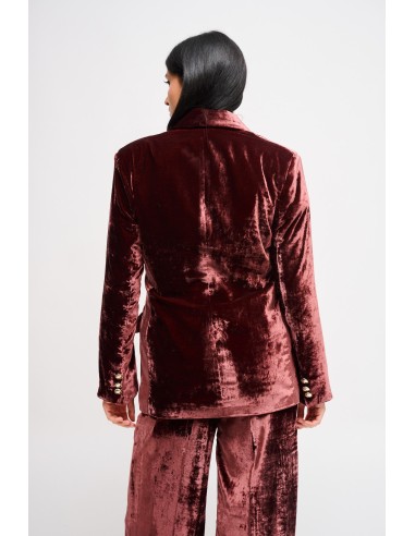 Maryley - Veste en velours lisse à double boutonnage