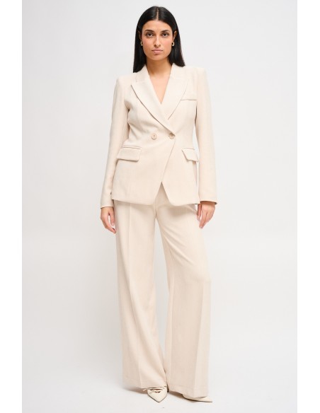 Ensemble veste à double boutonnage et pantalon palazzo Maryley