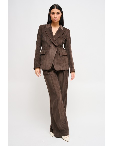 Ensemble veste à double boutonnage et pantalon palazzo Maryley