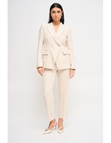 Maryley - Ensemble veste à double boutonnage et pantalon échancré